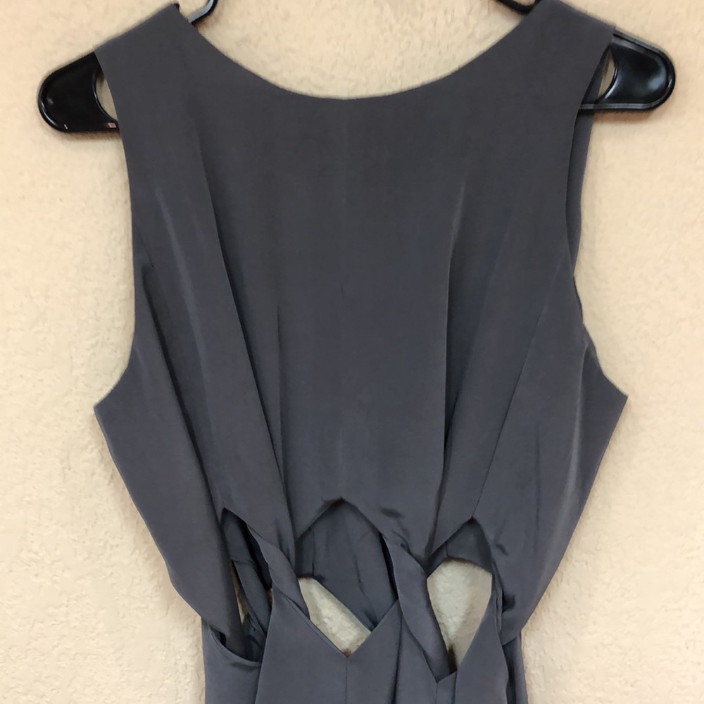 Treasure by Samantha Pleet womans Grey cut out waist maxi dress FLAWED  Large - Picture 9 of 14